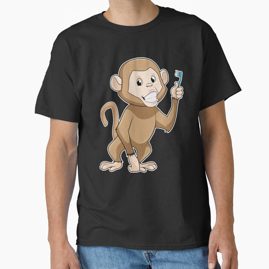 Monkey with Toothbrush Classic T-Shirt