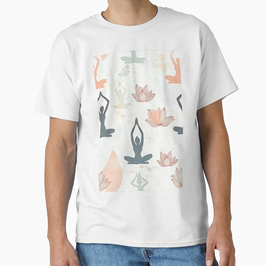 Yoga Flow with Lotus Harmony Pattern Classic T-Shirt