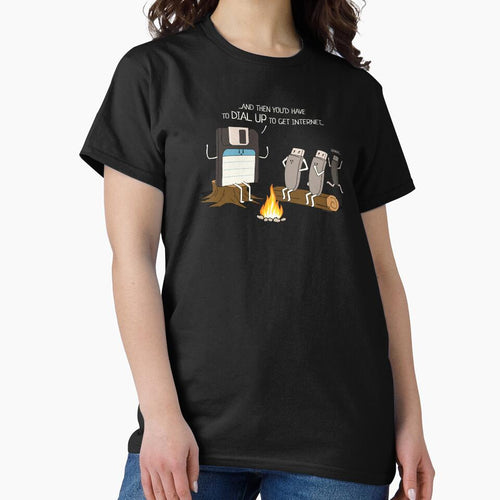 Campfire Tales of Dial Up Internet Funny Computer Nerd Classic T-Shirt